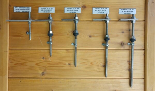 Inox screw placement in wooden roof docusates K2 RF HB BC 12 x 250 PA PV Mounting Systems